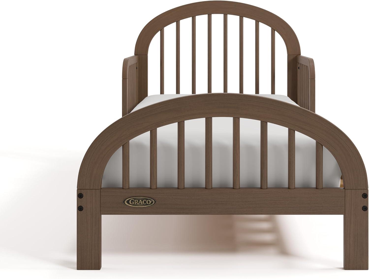 imageGraco Olivia Toddler Bed Driftwood GREENGUARD Gold Certified Includes Toddler Safety Guardrails Fits Standard Crib amp Toddler Mattress Stylish Arched DesignHazelnut