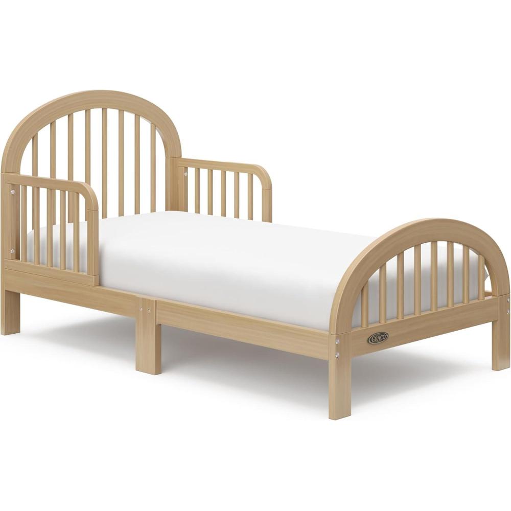 imageGraco Olivia Toddler Bed Driftwood GREENGUARD Gold Certified Includes Toddler Safety Guardrails Fits Standard Crib amp Toddler Mattress Stylish Arched DesignDriftwood