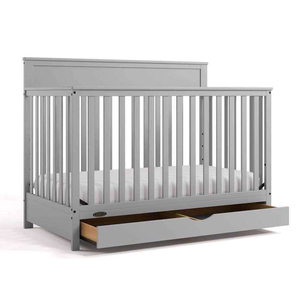 imageGraco Shiloh 5in1 Convertible Crib amp Changer with Drawer Driftwood  GREENGUARD Gold Certified Baby Crib Crafted from Wood Converts to Toddler Bed Daybed and FullSize BedPebble Gray