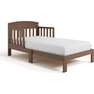 Graco Benton Toddler Bed (Blush) – GREENGUARD Gold Certified, Baby Safety Alliance Verified, with Safety Toddler Guardrails, Fits Standard Crib Mattress, Easy Assembly, Kids Transition Bed(Hazelnut)