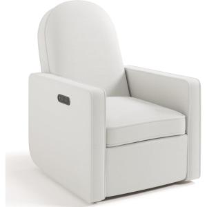Graco Olivia Small-Spaces Premium Nursery Power Recliner Swivel Glider (Ivory Boucle) – Smaller Profile for Smaller Rooms, Upholstered Power Recliner Chair, USB Charging Port, Durable Metal Base(Ivory Basketweave)