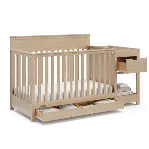 Graco Shiloh 5-in-1 Convertible Crib & Changer with Drawer (Driftwood) – GREENGUARD Gold Certified Baby Crib Crafted from Wood, Converts to Toddler Bed, Daybed, and Full-Size Bed(Driftwood)