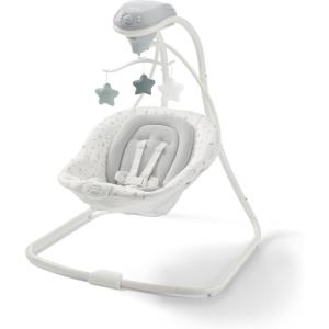Graco Simple Sway Portable Baby Swing for Infants, Newborn Swing with 15 Songs and Sounds, Great Gift for New Parents, Baby Registry Must Have(Blythe)