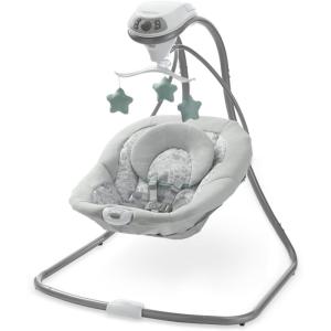 Graco Simple Sway Portable Baby Swing for Infants, Newborn Swing with 15 Songs and Sounds, Great Gift for New Parents, Baby Registry Must Have(Ivy)