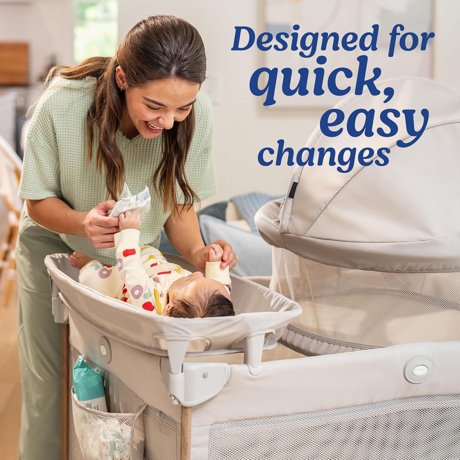 imageGraco Pack n Play Travel Dome Lux Playard 4in1 Baby Playpen with Bassinet Indoor or Outdoor Portable Playpen with UV 50 Canopy