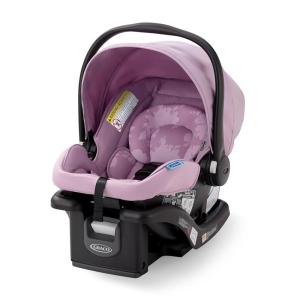 Graco SnugRide Lite LX Infant Car Seat, Lightweight Rear-Facing Seat for Babies 4–30 lb, 4-Position Adjustable Base, Latch Installation & ProtectPlus Engineered, Lilac Mod(Lilac Mod)