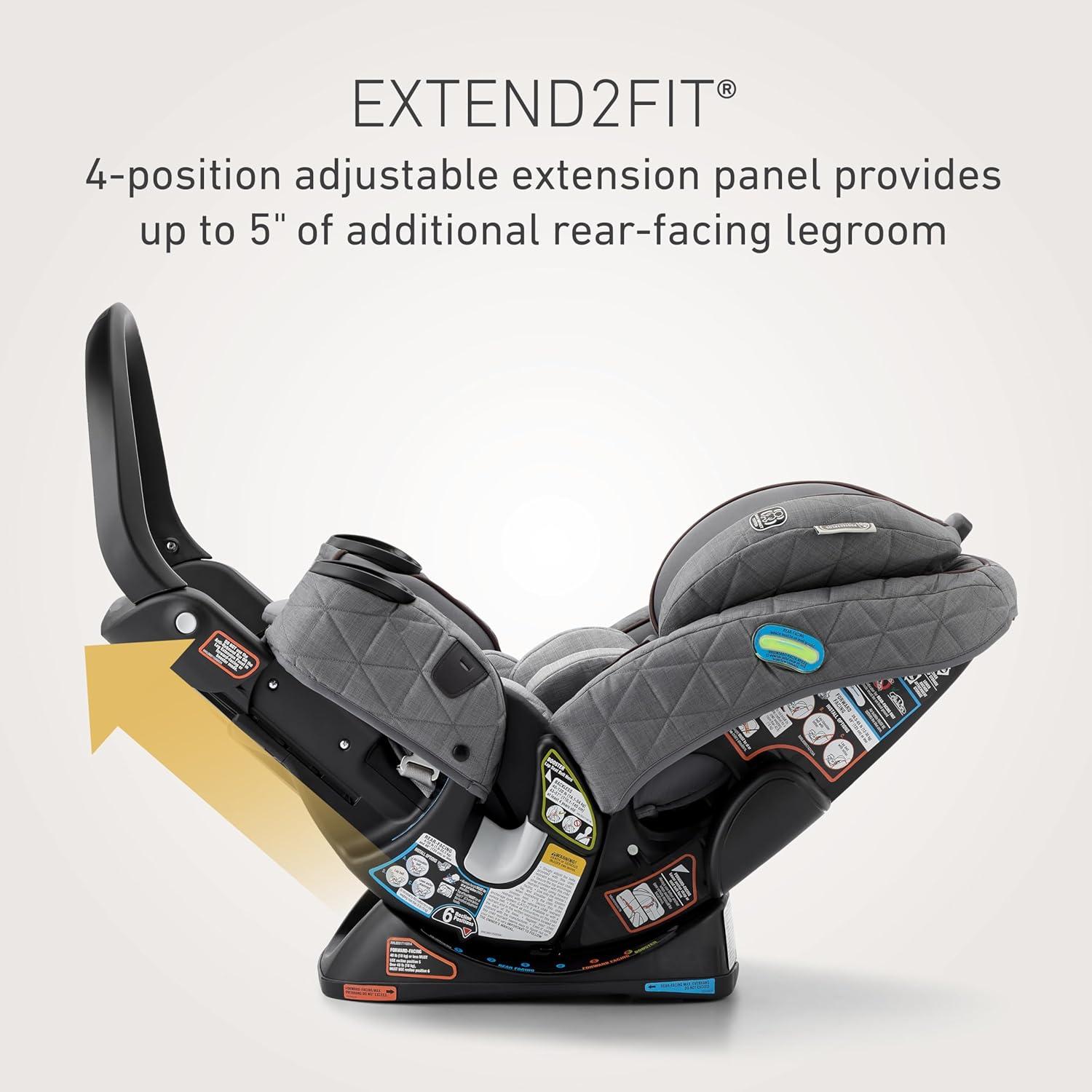 imageGraco Premier 4Ever DLX Extend2Fit SnugLock 4in1 Car Seat Featuring AntiRebound Bar Midtown Collection
