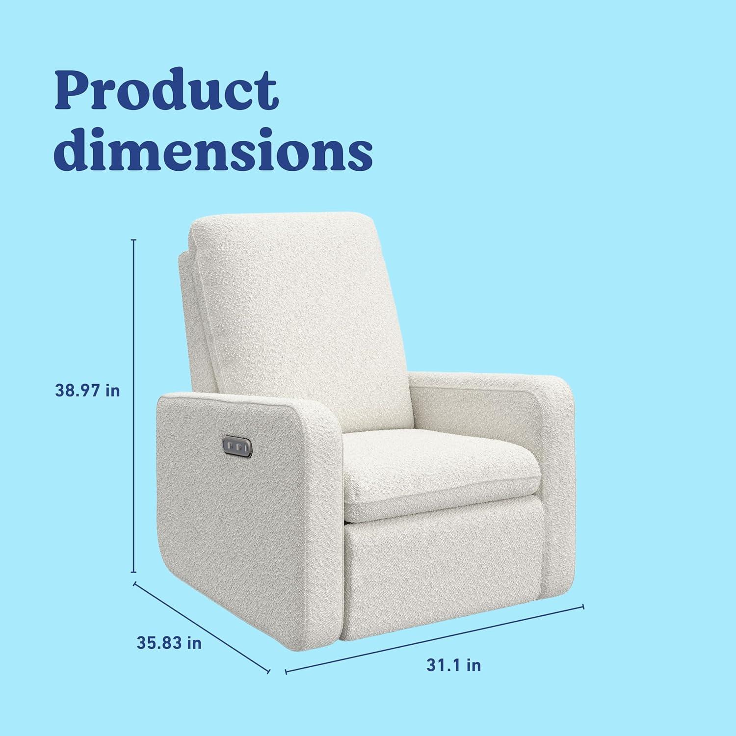 imageGraco Teddi Power Recliner Swivel Glider Electronic Power Recline OekoTEX 100 Certified USBA amp USBC Charger Premium Cushioning amp Comfort Dune BasketweaveIvory Boucle