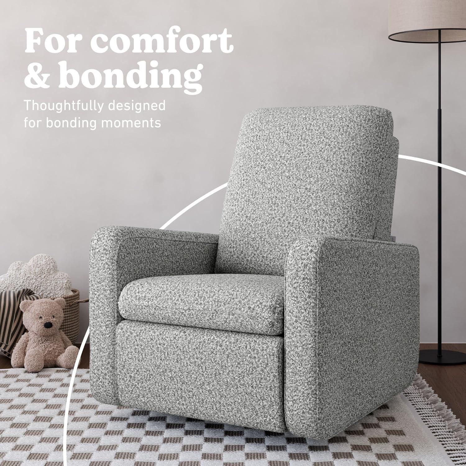 imageGraco Teddi Power Recliner Swivel Glider Electronic Power Recline OekoTEX 100 Certified USBA amp USBC Charger Premium Cushioning amp Comfort Dune BasketweaveSalt Pepper Boucle