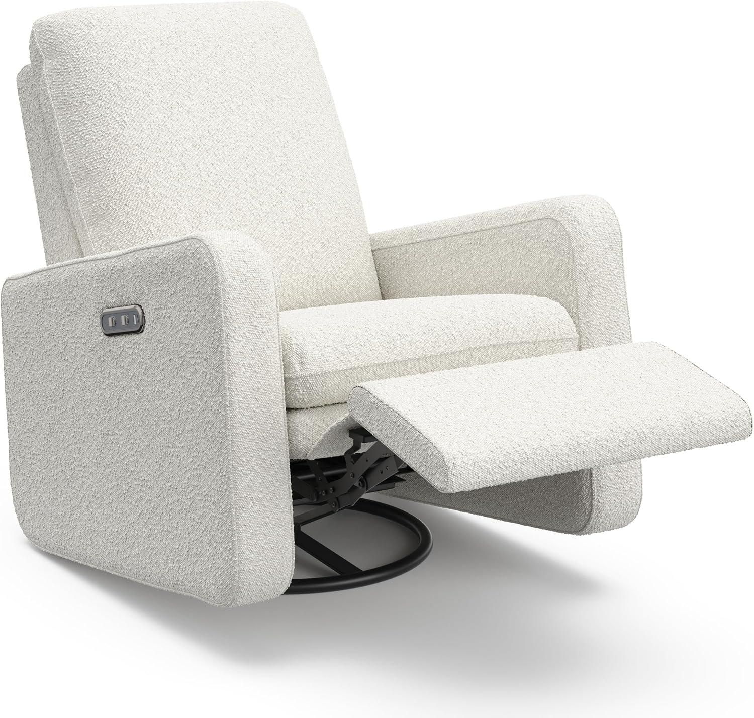 imageGraco Teddi Power Recliner Swivel Glider Electronic Power Recline OekoTEX 100 Certified USBA amp USBC Charger Premium Cushioning amp Comfort Dune BasketweaveIvory Boucle
