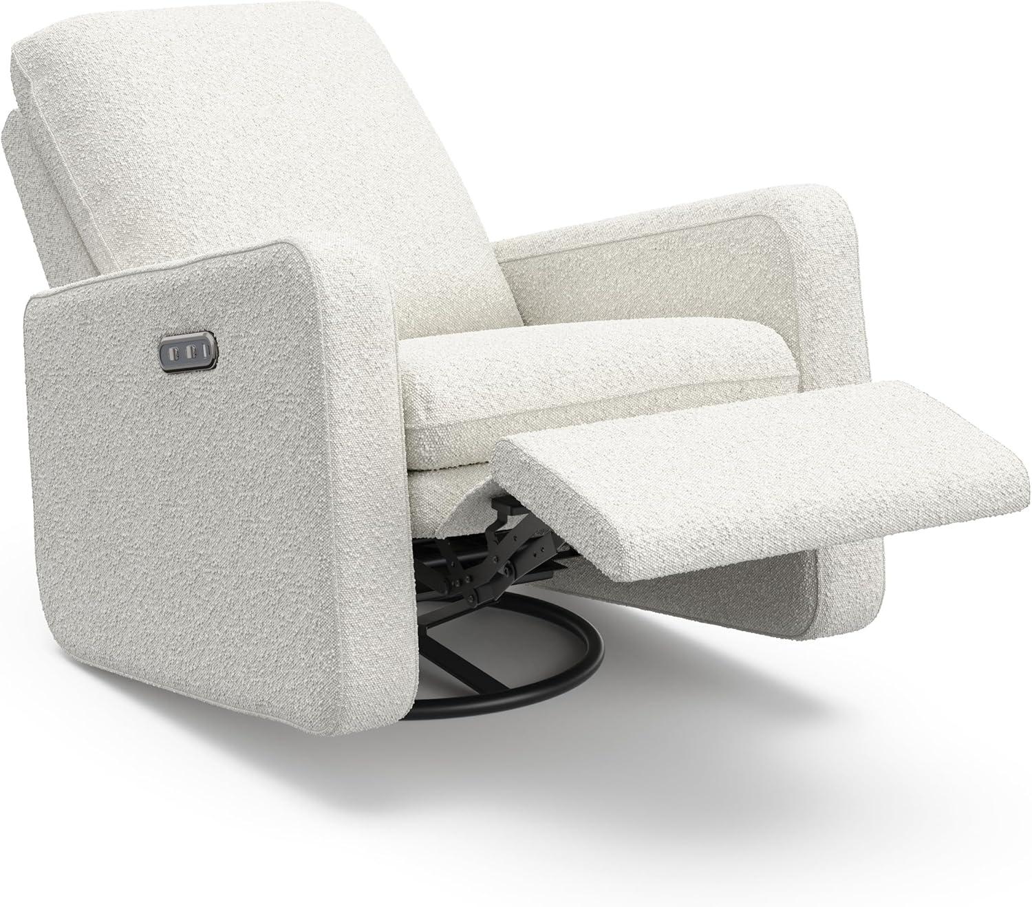 imageGraco Teddi Power Recliner Swivel Glider Electronic Power Recline OekoTEX 100 Certified USBA amp USBC Charger Premium Cushioning amp Comfort Dune BasketweaveIvory Boucle