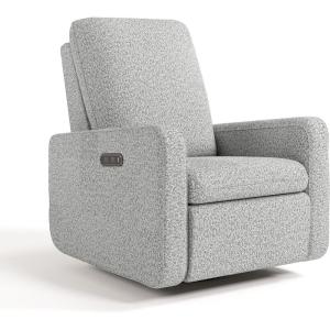 Graco Teddi Power Recliner Swivel Glider, Electronic Power Recline, Oeko-TEX 100 Certified, USB-A & USB-C Charger, Premium Cushioning & Comfort – (Dune Basketweave)(Salt & Pepper Boucle)