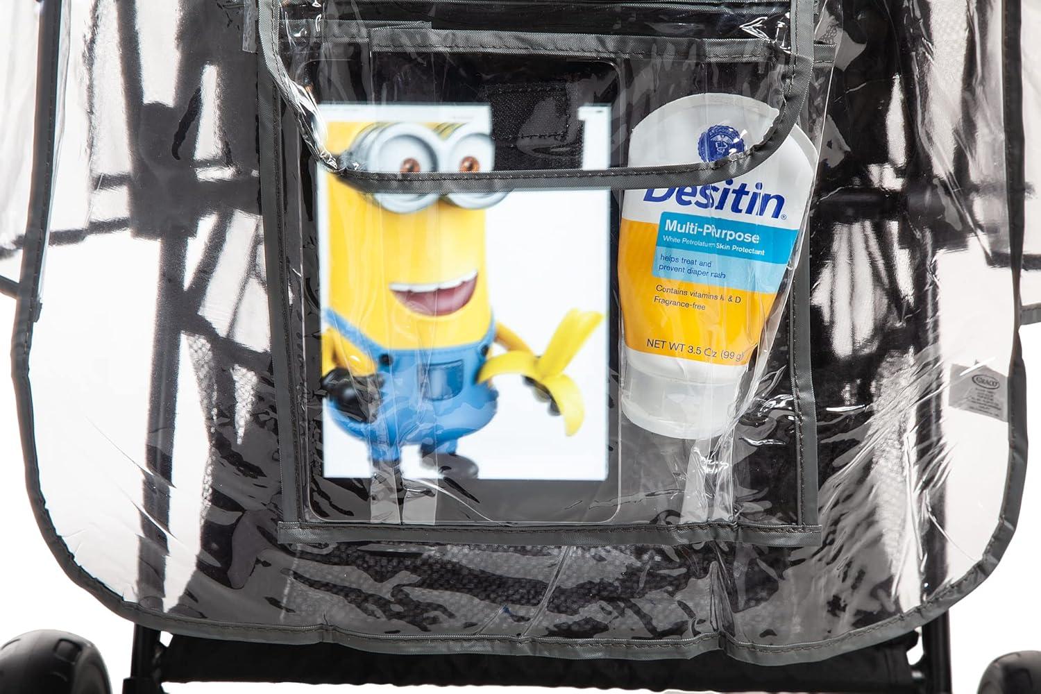 imageGraco Travel System Weather Shield Baby Rain Cover Universal Size to fit Most Travel Systems Waterproof Windproof Ventilation Sun Protection Shade Umbrella Pram Vinyl Plastic ClearTravel System Stroller