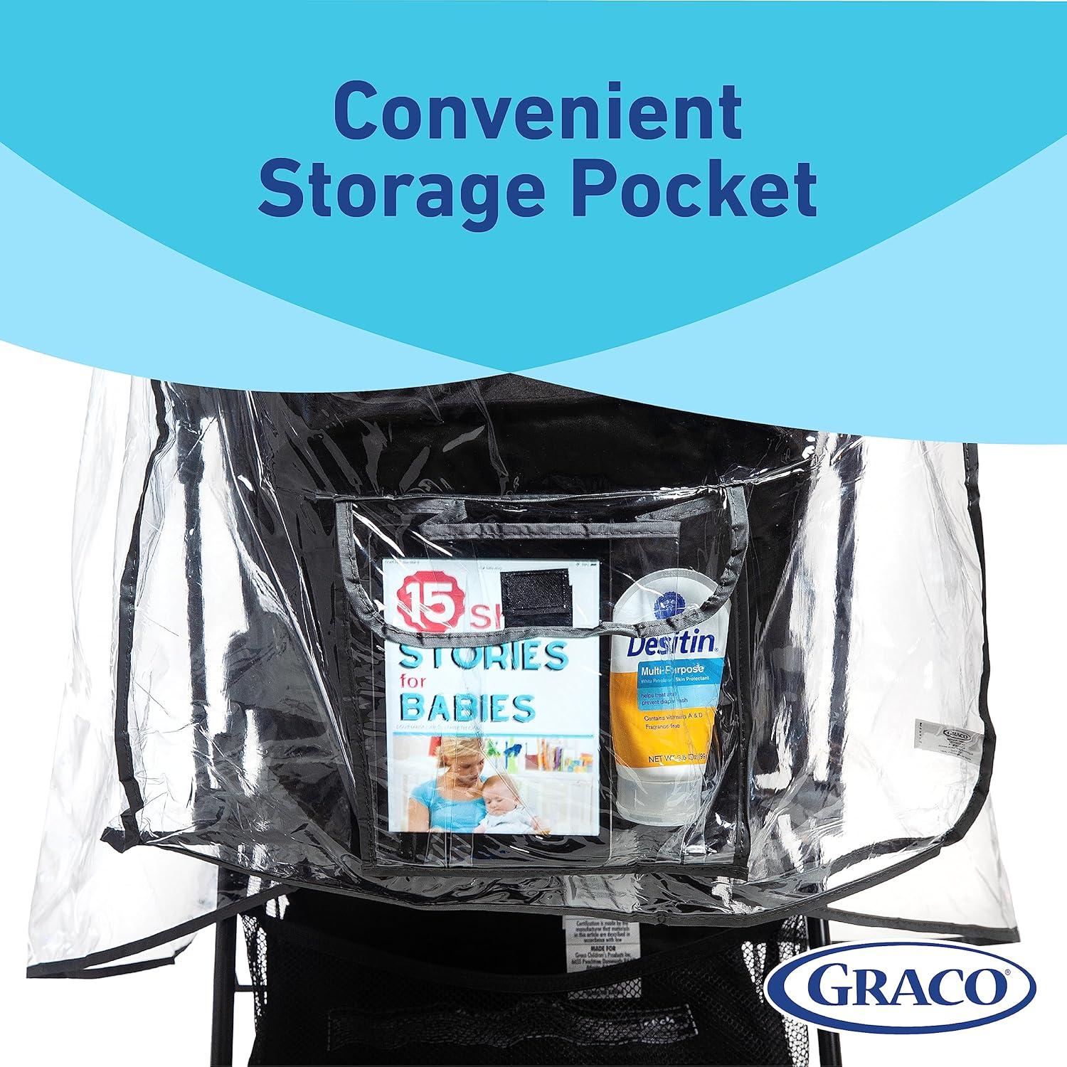 imageGraco Travel System Weather Shield Baby Rain Cover Universal Size to fit Most Travel Systems Waterproof Windproof Ventilation Sun Protection Shade Umbrella Pram Vinyl Plastic ClearTravel System Stroller