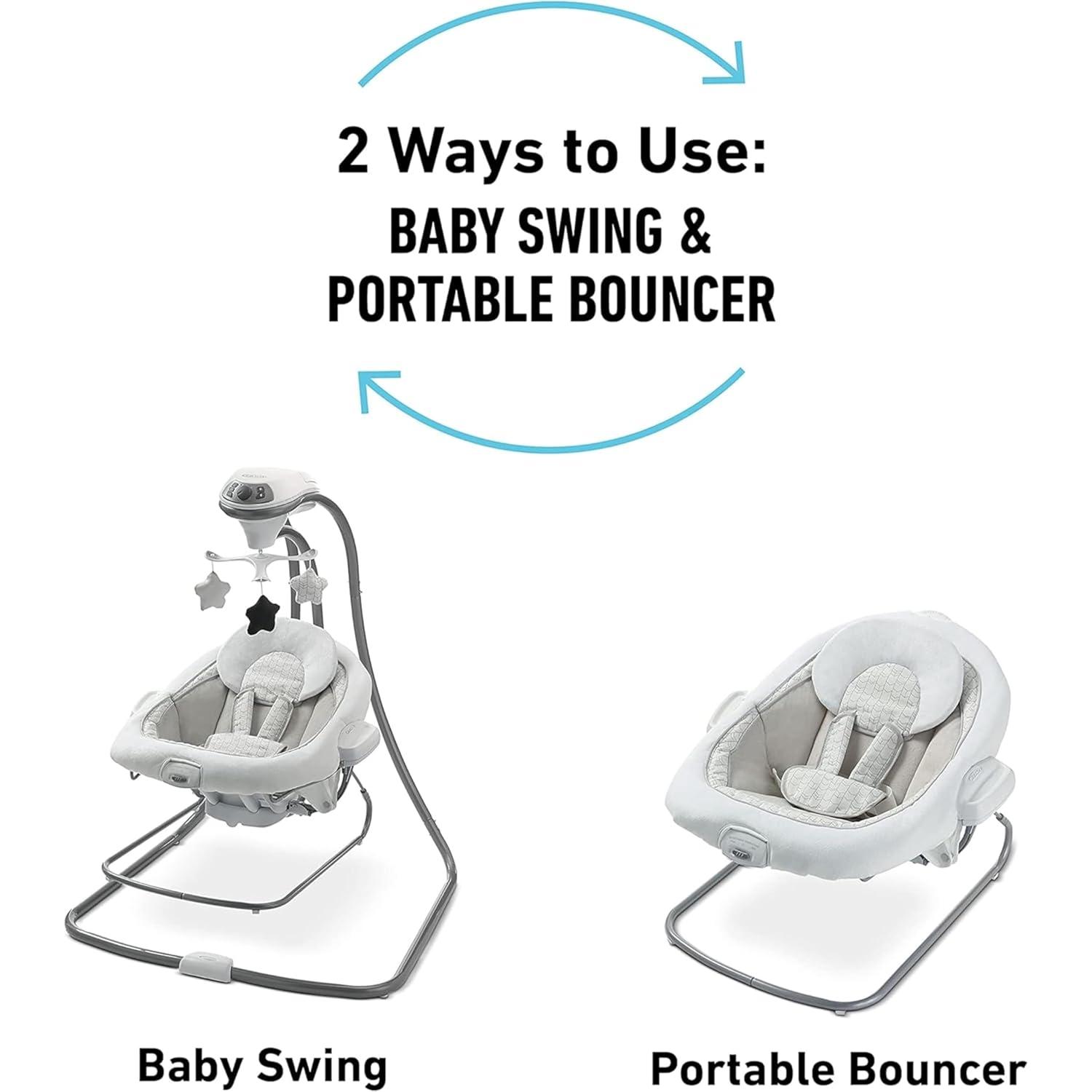 imageGraco DuetConnect LX Baby Swing and Bouncer 2in1 Infant Swing and Baby Rocker Newborn Essential Gifts for New ParentsRedmond