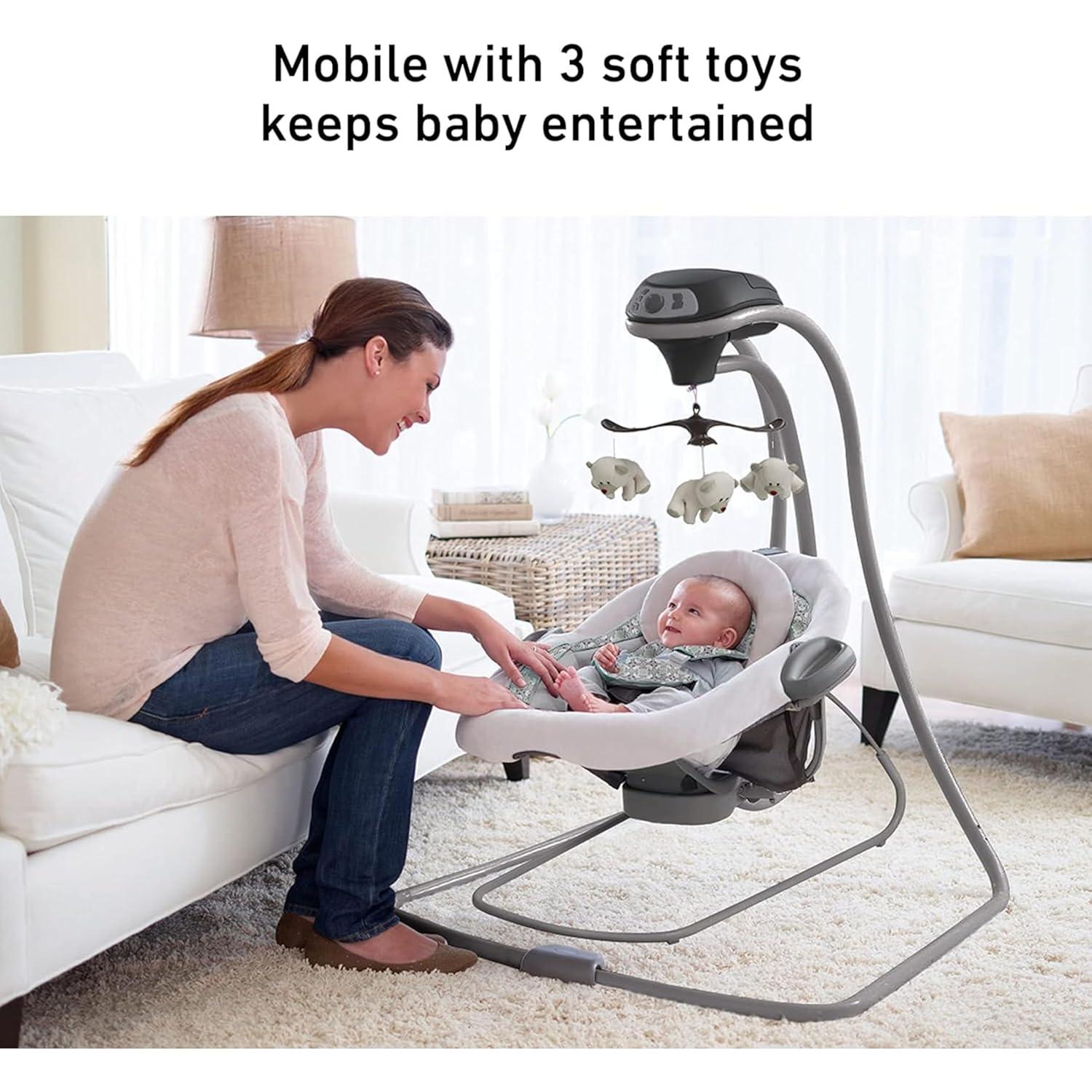 imageGraco DuetConnect LX Baby Swing and Bouncer 2in1 Infant Swing and Baby Rocker Newborn Essential Gifts for New ParentsRedmond