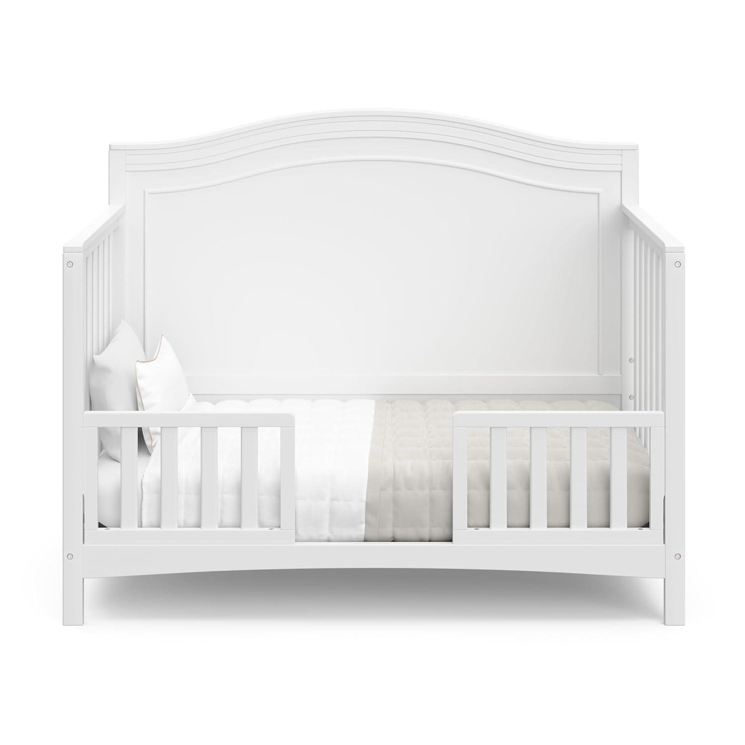imageGraco Paris 4in1 Convertible Crib GREENGUARD Gold Certified Converts to Toddler Bed and Daybed Fits Standard FullSize Crib Mattress Adjustable Mattress Support Base Frosted OatWhite