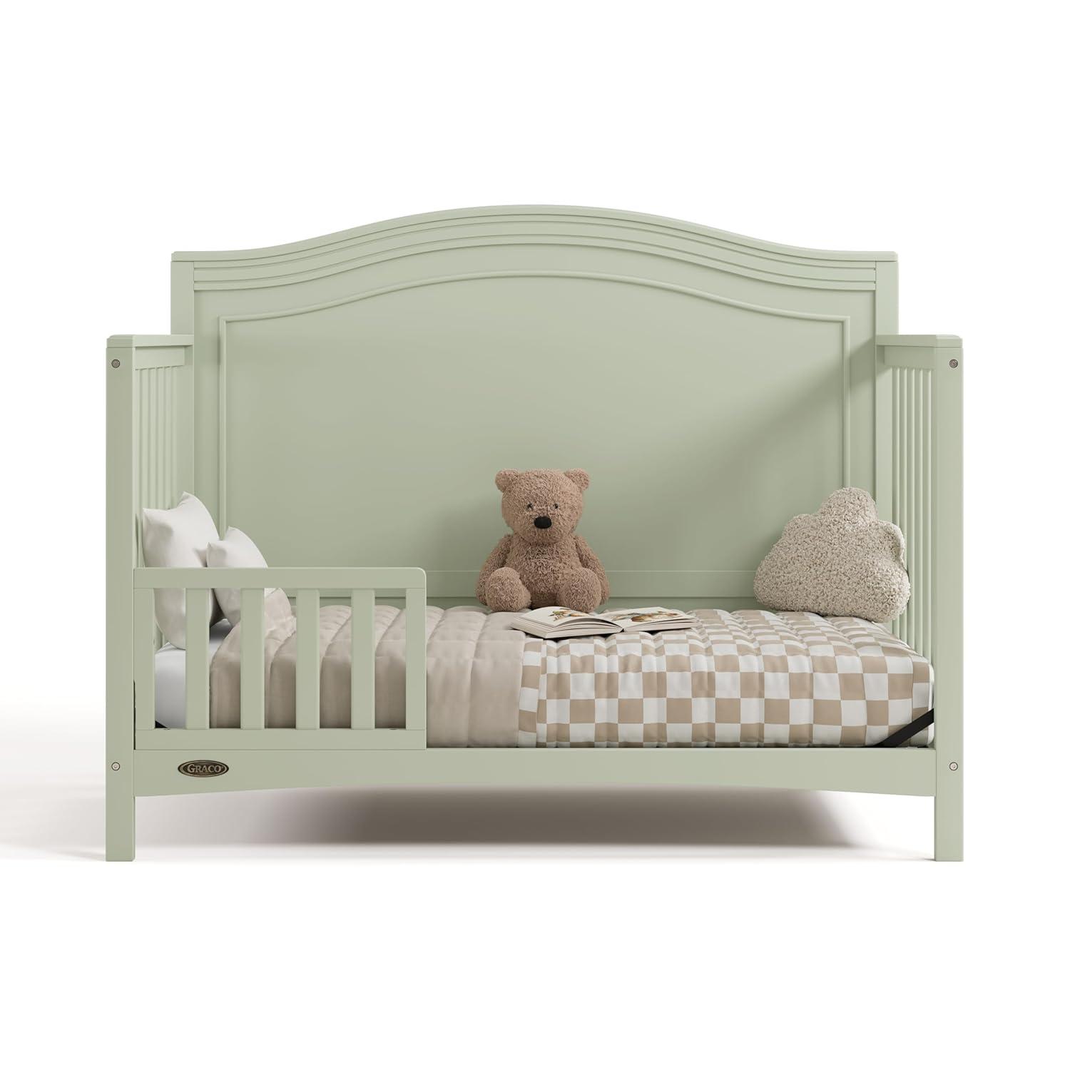 imageGraco Paris 4in1 Convertible Crib GREENGUARD Gold Certified Converts to Toddler Bed and Daybed Fits Standard FullSize Crib Mattress Adjustable Mattress Support Base Frosted OatSage