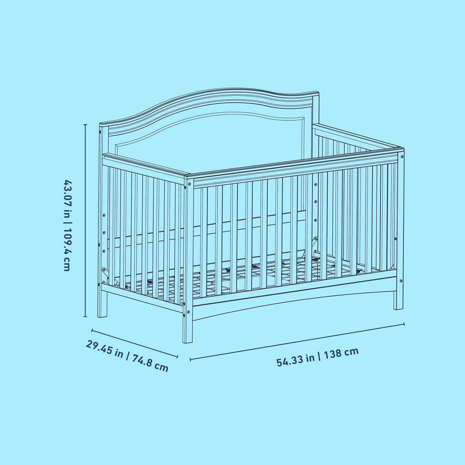 imageGraco Paris 4in1 Convertible Crib GREENGUARD Gold Certified Converts to Toddler Bed and Daybed Fits Standard FullSize Crib Mattress Adjustable Mattress Support Base Frosted OatFrosted Oat