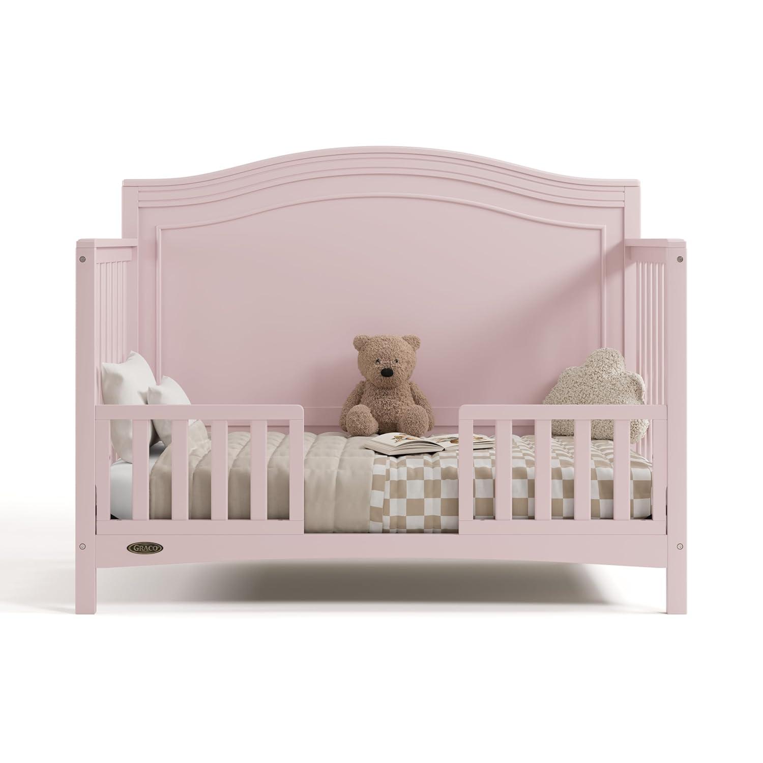 imageGraco Paris 4in1 Convertible Crib GREENGUARD Gold Certified Converts to Toddler Bed and Daybed Fits Standard FullSize Crib Mattress Adjustable Mattress Support Base Frosted OatBlush