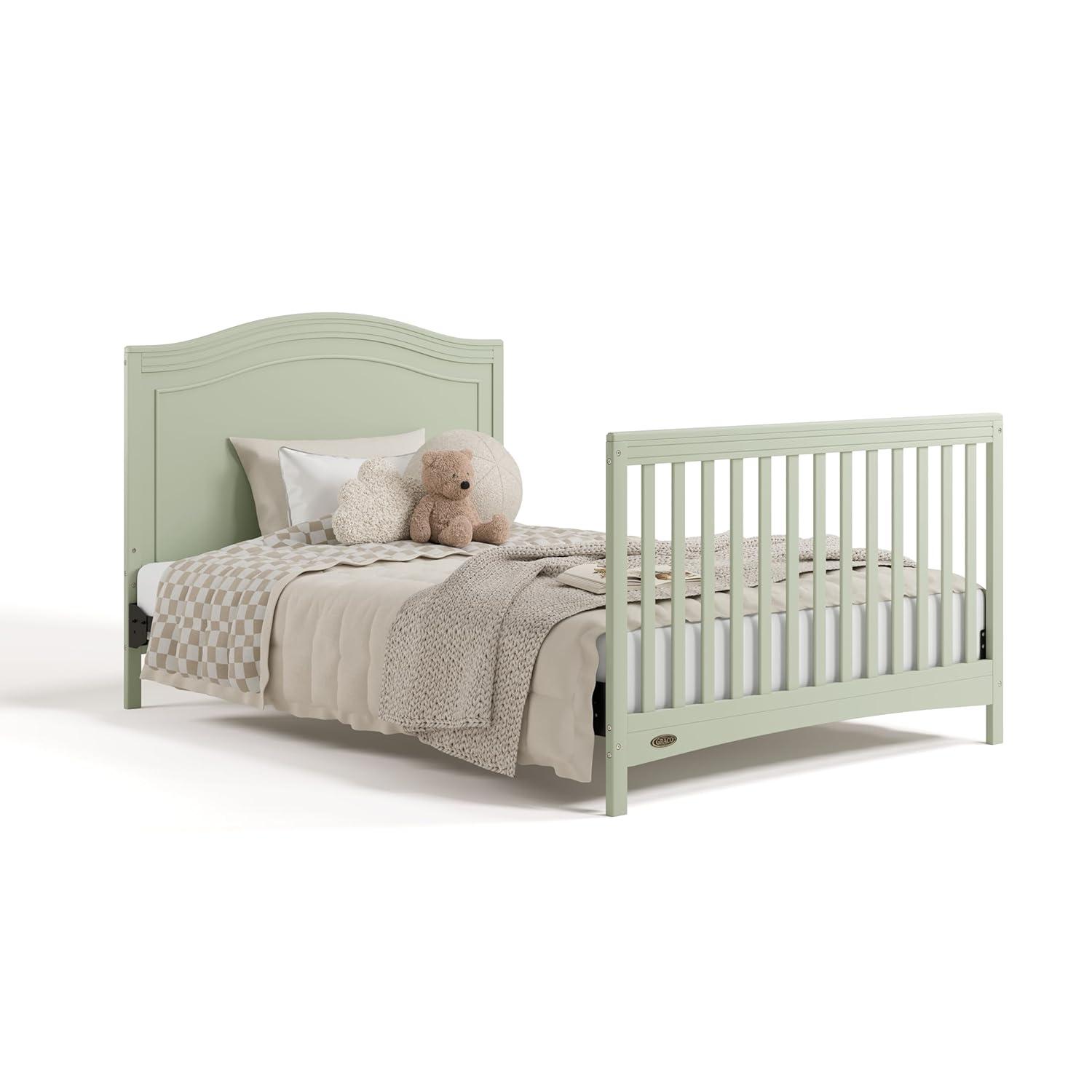 imageGraco Paris 4in1 Convertible Crib GREENGUARD Gold Certified Converts to Toddler Bed and Daybed Fits Standard FullSize Crib Mattress Adjustable Mattress Support Base Frosted OatSage