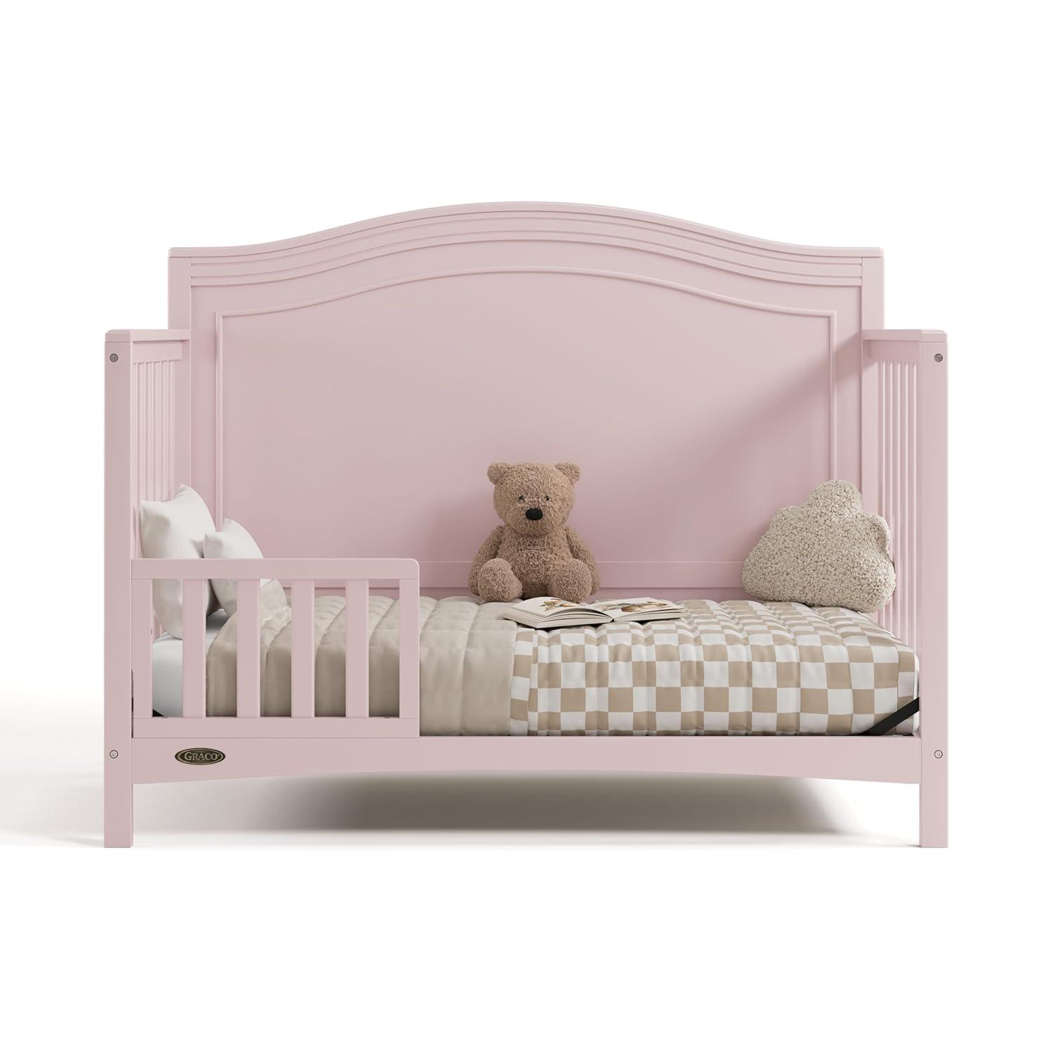 imageGraco Paris 4in1 Convertible Crib GREENGUARD Gold Certified Converts to Toddler Bed and Daybed Fits Standard FullSize Crib Mattress Adjustable Mattress Support Base Frosted OatBlush