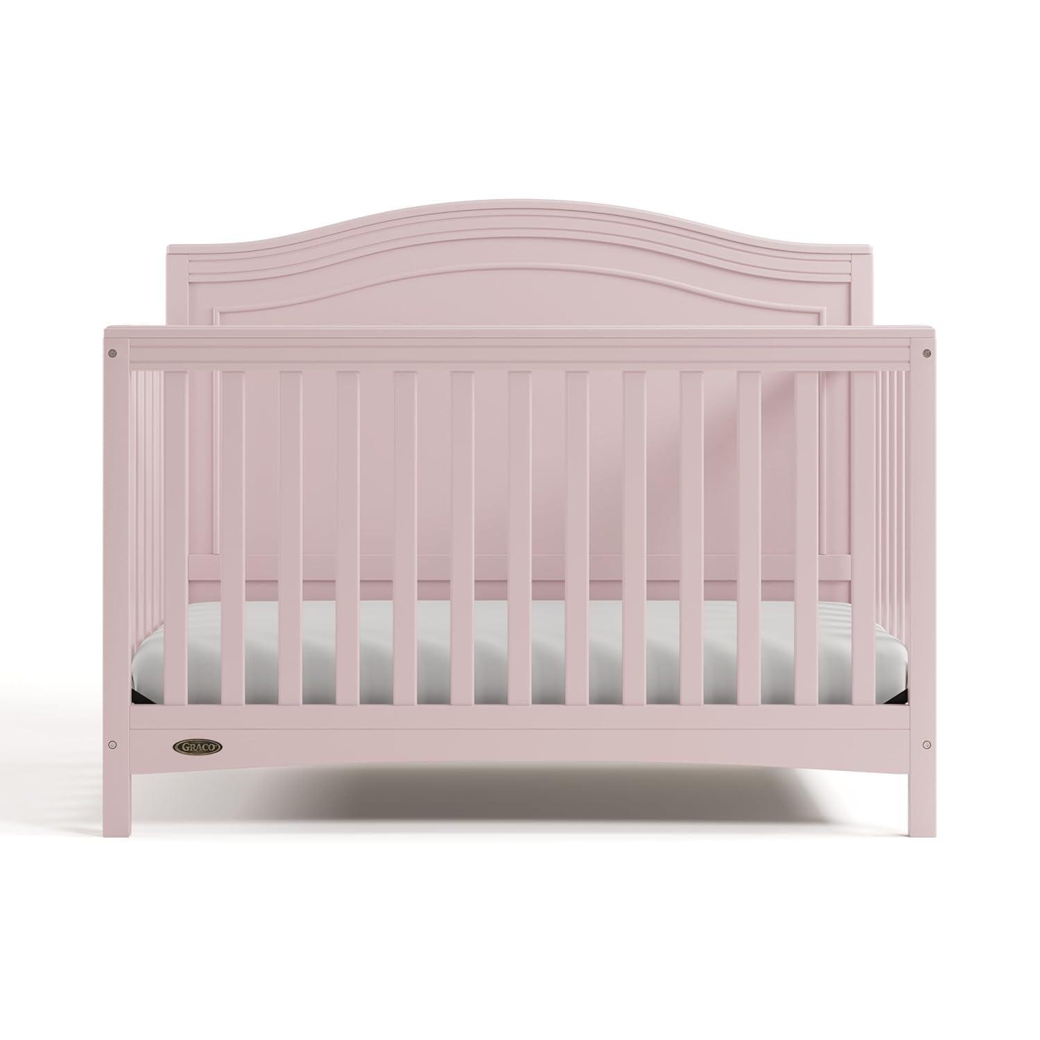 imageGraco Paris 4in1 Convertible Crib GREENGUARD Gold Certified Converts to Toddler Bed and Daybed Fits Standard FullSize Crib Mattress Adjustable Mattress Support Base Frosted OatBlush