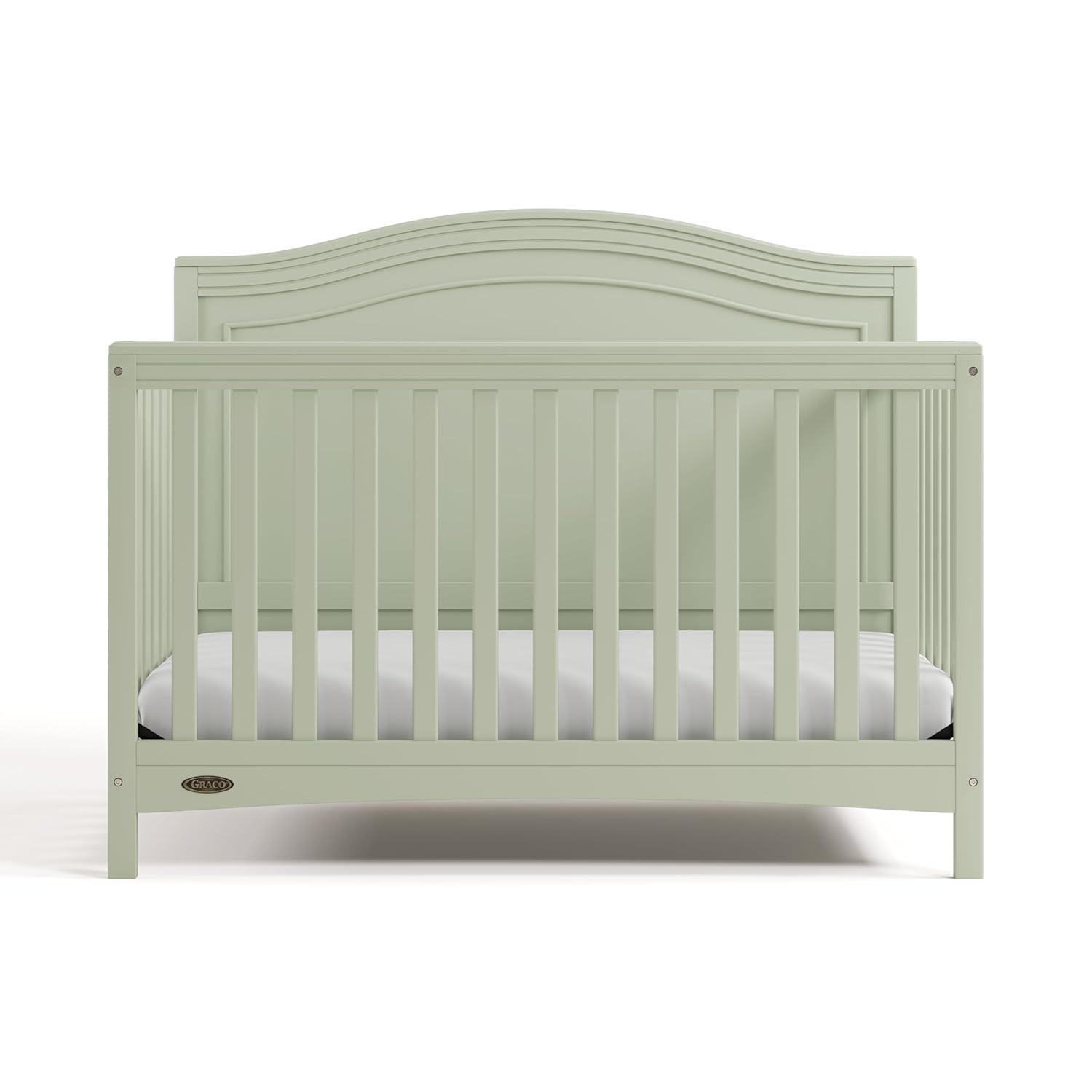imageGraco Paris 4in1 Convertible Crib GREENGUARD Gold Certified Converts to Toddler Bed and Daybed Fits Standard FullSize Crib Mattress Adjustable Mattress Support Base Frosted OatSage