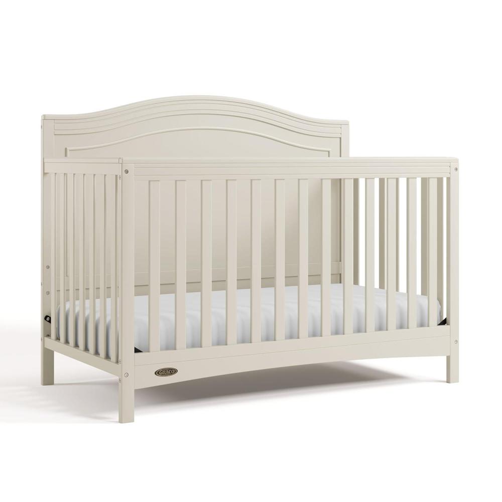 imageGraco Paris 4in1 Convertible Crib GREENGUARD Gold Certified Converts to Toddler Bed and Daybed Fits Standard FullSize Crib Mattress Adjustable Mattress Support Base Frosted OatFrosted Oat
