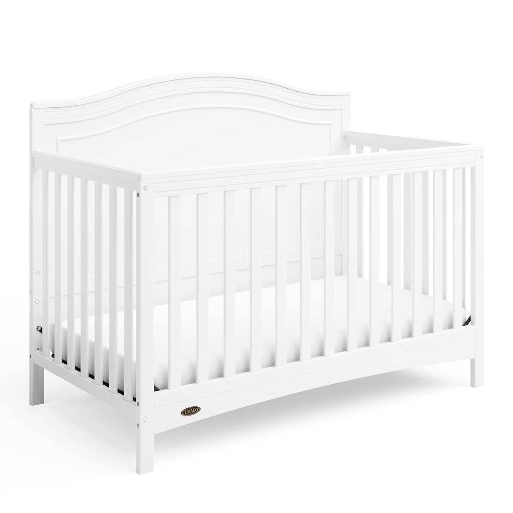 imageGraco Paris 4in1 Convertible Crib GREENGUARD Gold Certified Converts to Toddler Bed and Daybed Fits Standard FullSize Crib Mattress Adjustable Mattress Support Base Frosted OatWhite