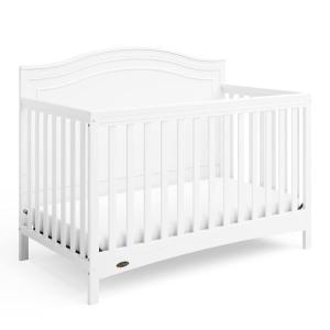 Graco Paris 4-in-1 Convertible Crib – GREENGUARD Gold Certified, Converts to Toddler Bed and Daybed, Fits Standard Full-Size Crib Mattress, Adjustable Mattress Support Base (Frosted Oat)(White)
