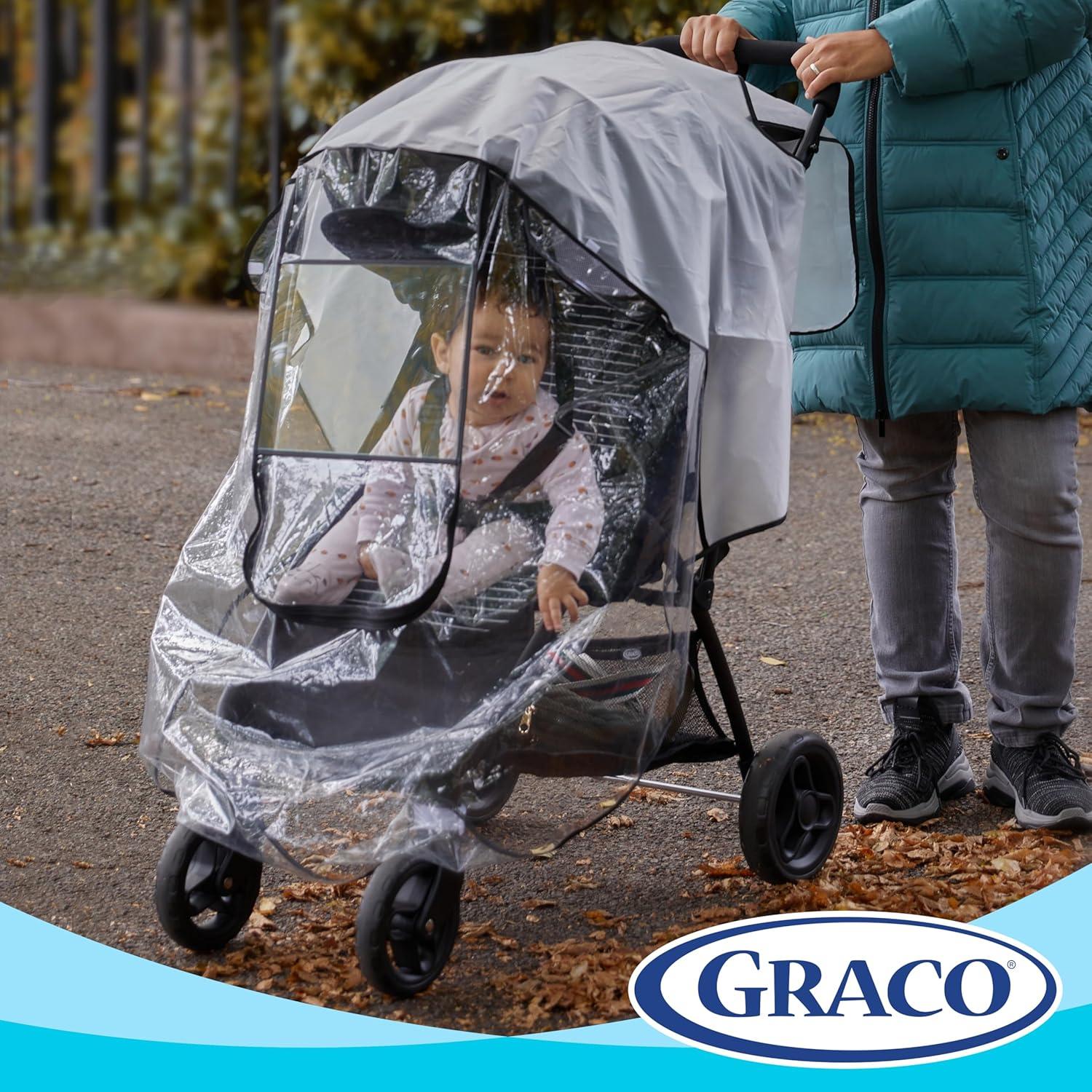 imageGraco Universal Infant Travel System Rain Cover Baby Car Seat Stroller Weather Shield Waterproof Plastic Carseat Canopy Winter Snow Dust Umbrella Pack of 2Deluxe Weather Sheild