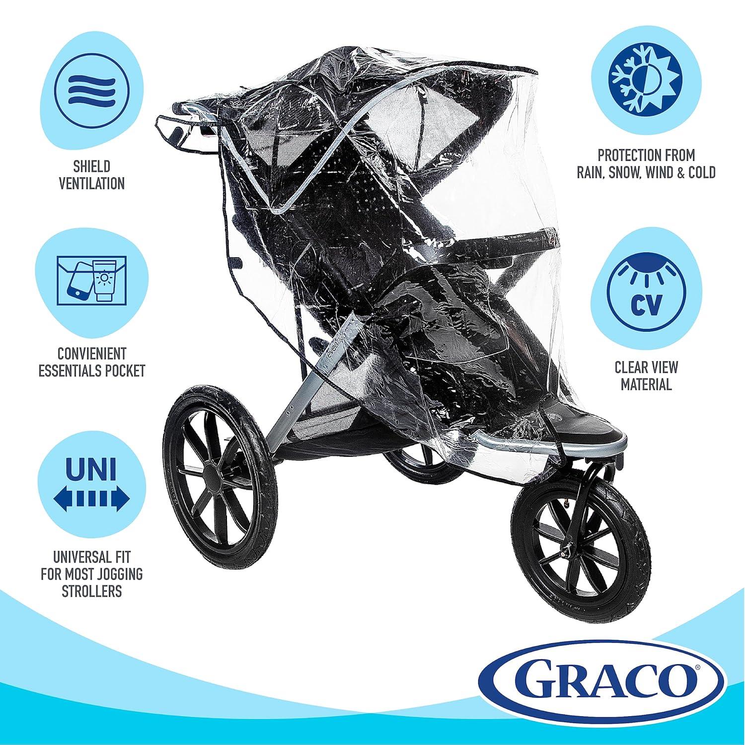 imageGraco Universal Infant Travel System Rain Cover Baby Car Seat Stroller Weather Shield Waterproof Plastic Carseat Canopy Winter Snow Dust Umbrella Pack of 2Jogging Stroller