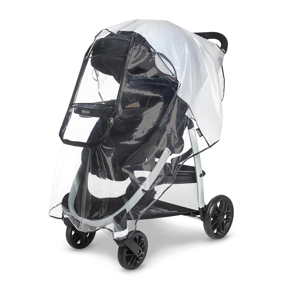 imageGraco Universal Infant Travel System Rain Cover Baby Car Seat Stroller Weather Shield Waterproof Plastic Carseat Canopy Winter Snow Dust Umbrella Pack of 2Deluxe Weather Sheild
