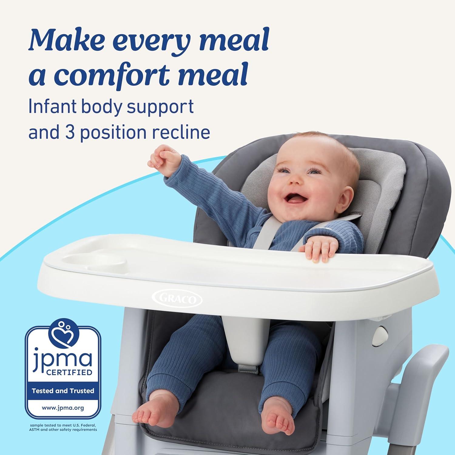 imageGraco DuoDiner DLX Highchair 6 Stages of Use Infant to Baby High Chair Infant to Toddler Booster Seat Youth Stool 5 Adjustable Height Positions Splatter ArtArlo