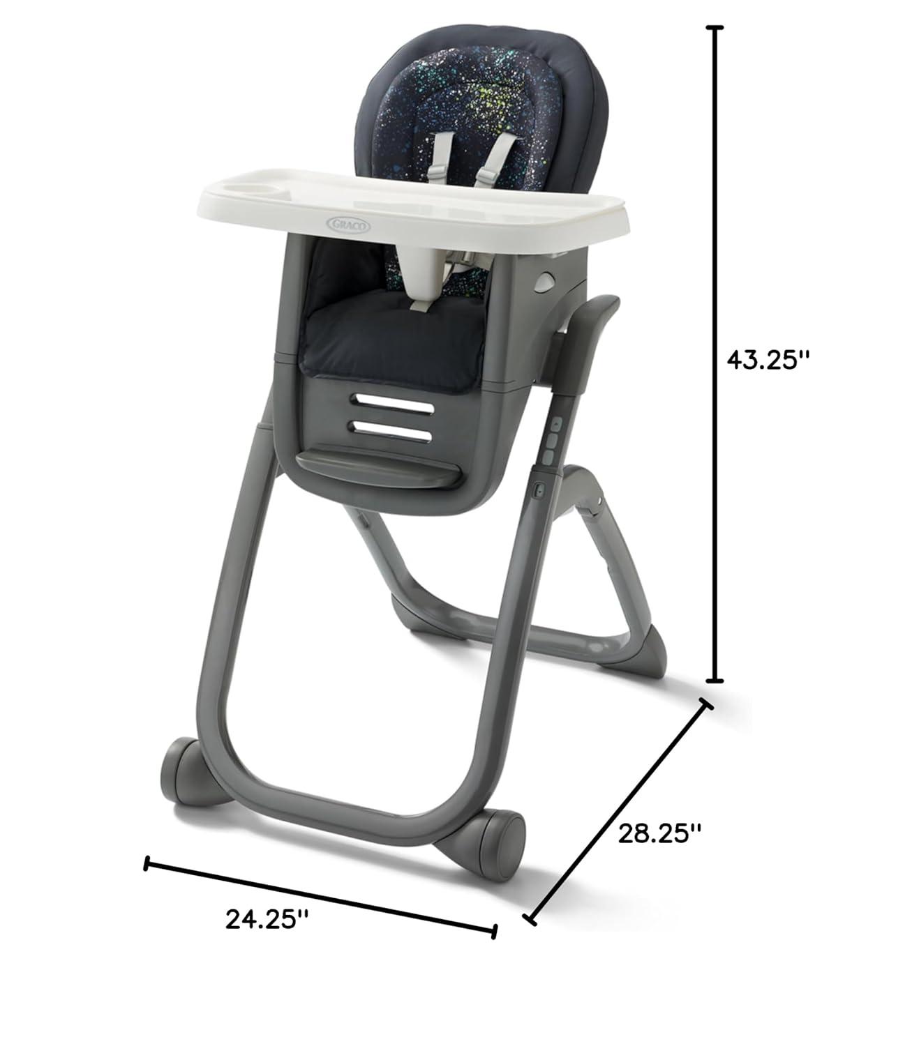 imageGraco DuoDiner DLX Highchair 6 Stages of Use Infant to Baby High Chair Infant to Toddler Booster Seat Youth Stool 5 Adjustable Height Positions Splatter ArtSplatter Art