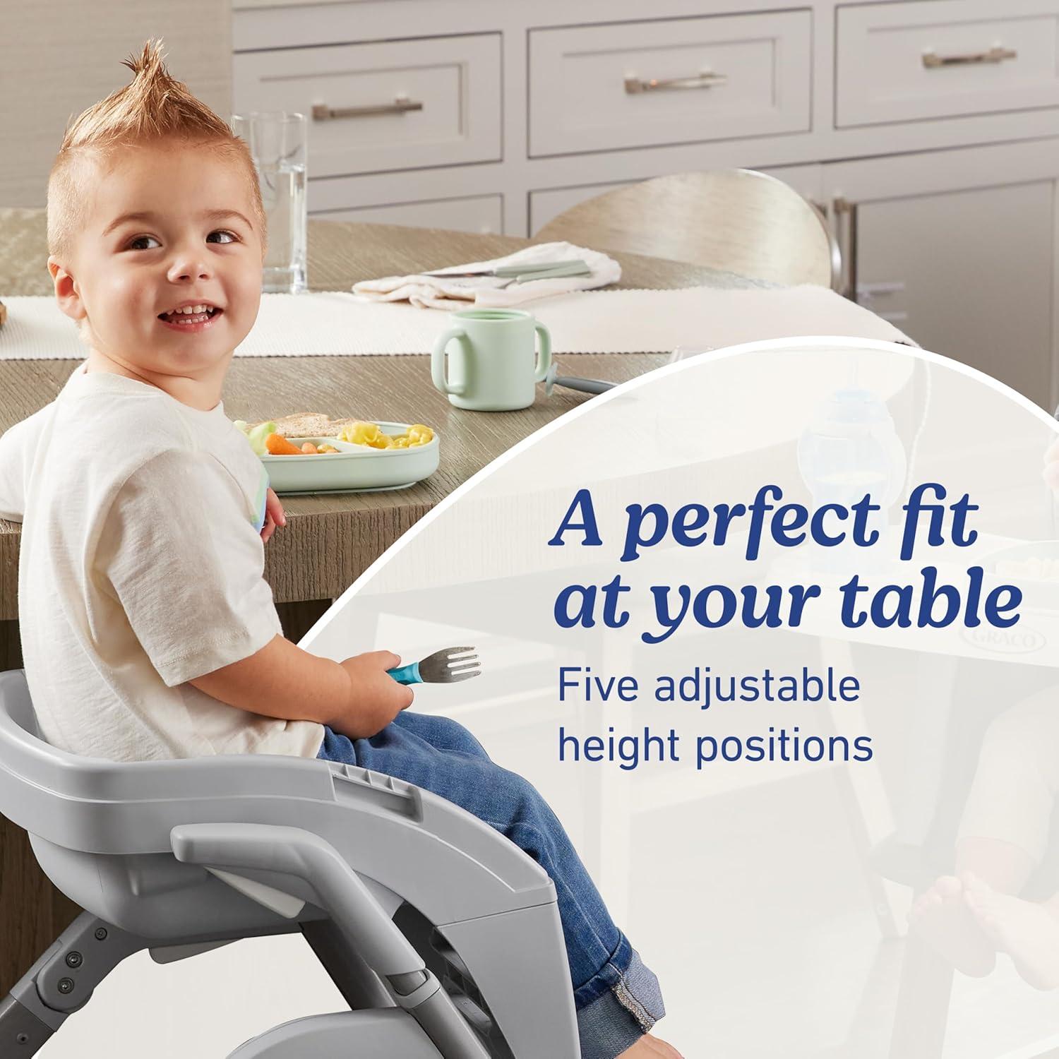 imageGraco DuoDiner DLX Highchair 6 Stages of Use Infant to Baby High Chair Infant to Toddler Booster Seat Youth Stool 5 Adjustable Height Positions Splatter ArtLilac Mod