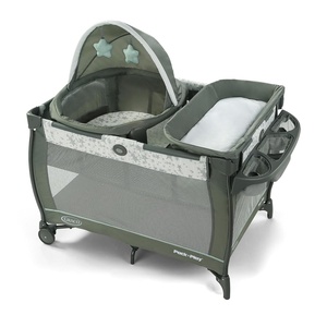Graco Pack ‘n Play Travel Dome Lux Playard, Rome, 4-in-1 Baby Playpen with Bassinet, Indoor or Outdoor Portable Playpen with UV 50 Canopy(Oskar)